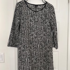 MANGO Black and White Dress